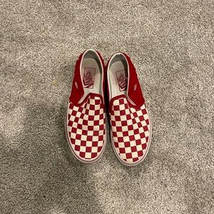red checkered vans - size 6